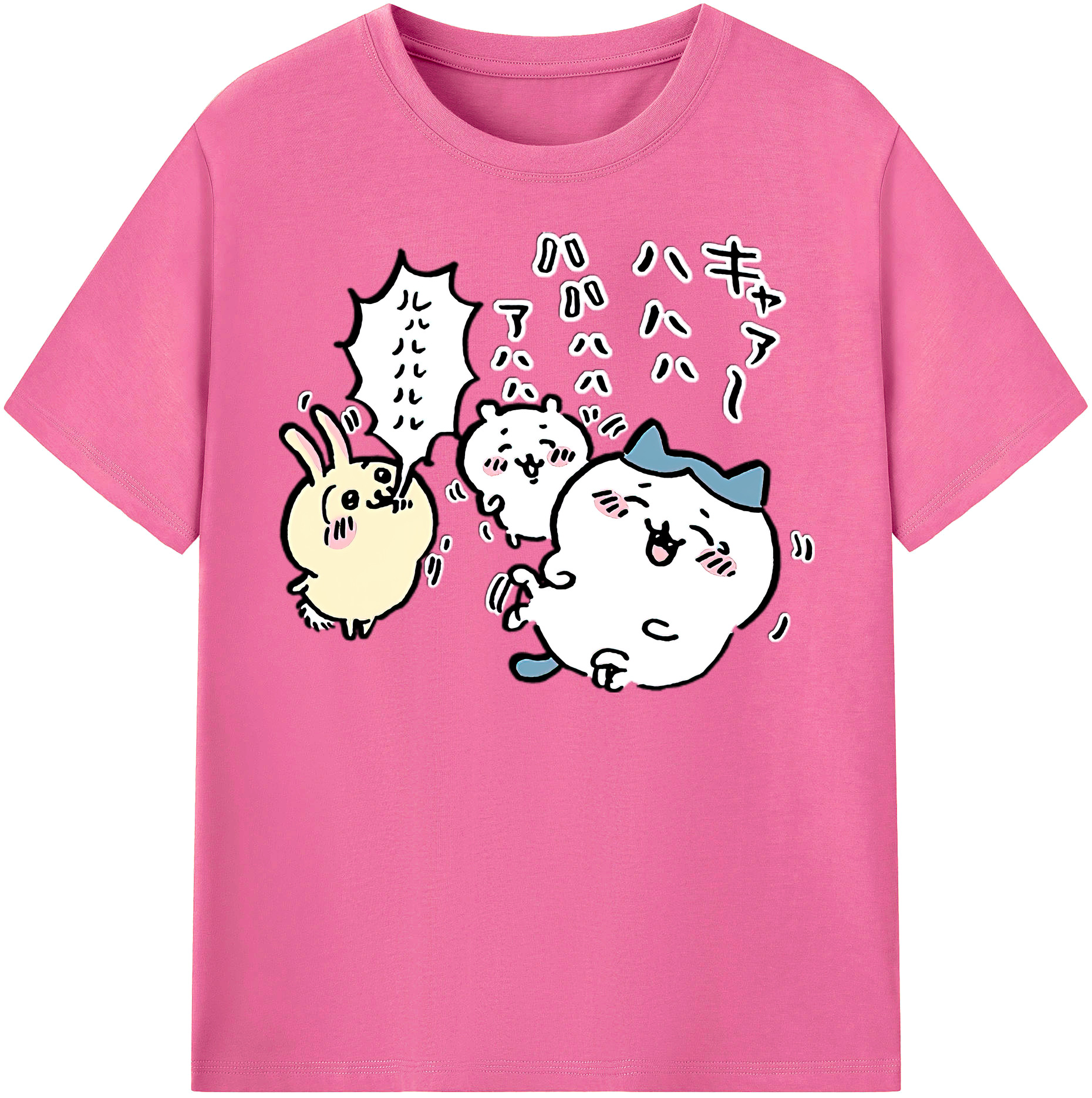 （画像用） ちいかわ うさぎ Chii-kawa usagi レディースカジュアルプリントTシャツ（綿100％）